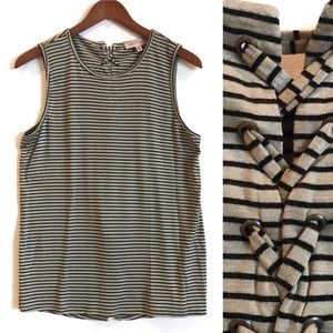 Philosophy Striped Laced Up Tie Back Tank Size M